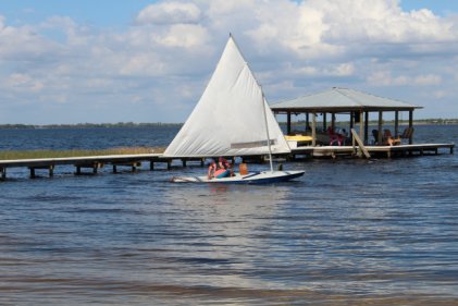 Joe sailing out