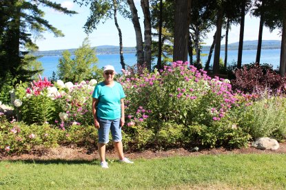 Joyce at flower garden